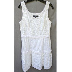 Nine West White Eyelet Fully Lined Sundress Size 14